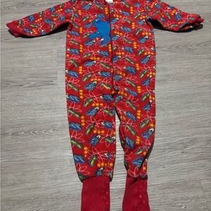 Sesame Street Red Footie with Blue Character Print